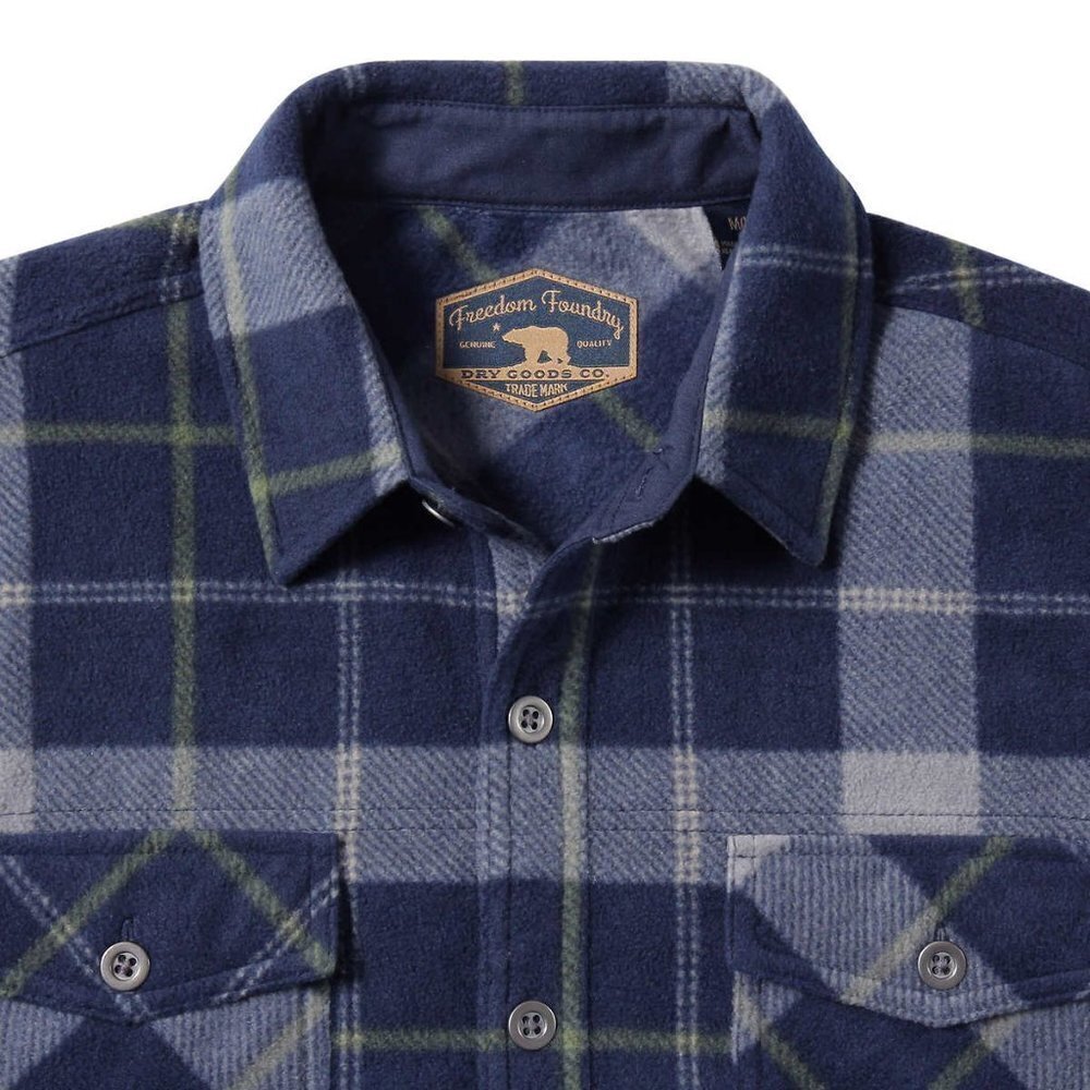 NWT Freedom Foundry Men’s Plaid Fleece Comfort Fit Button Up Shirt - Picture 3 of 4